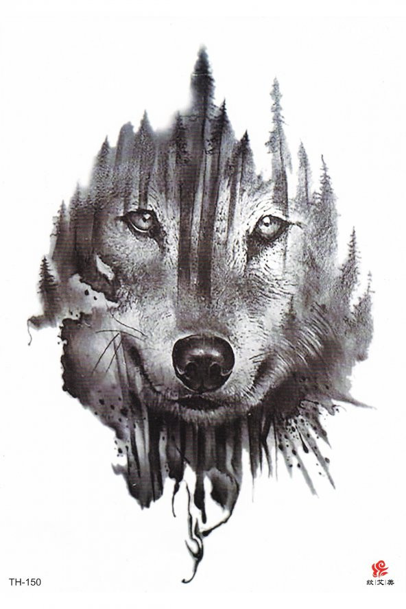 White Fang Unisex Geçici Kurt Dövmesi