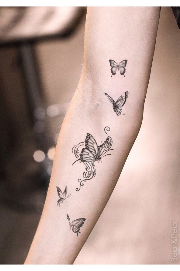 Butterflies Çoklu Kelebek Dövmesi 18 Parça