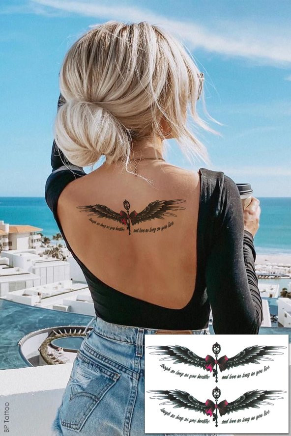 Wings Kadın Geçici Bel ve Sırt Dövmesi 2li