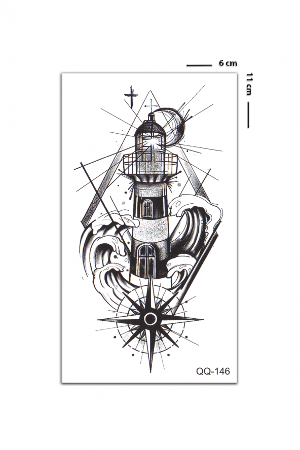 Lighthouse Geçici Deniz Feneri Dövmesi - 3