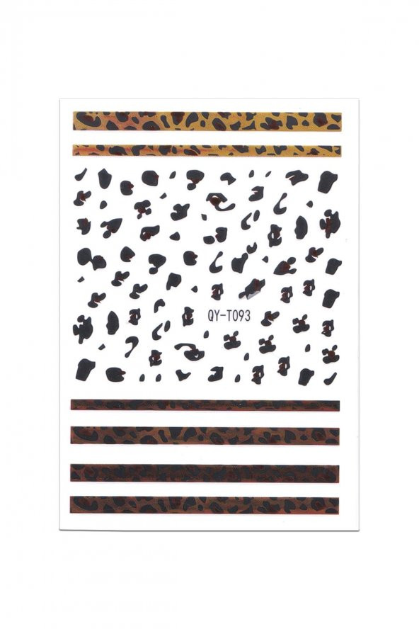 Leopar Desenli Tırnak Dövmesi Nail Art Tırnak Sticker