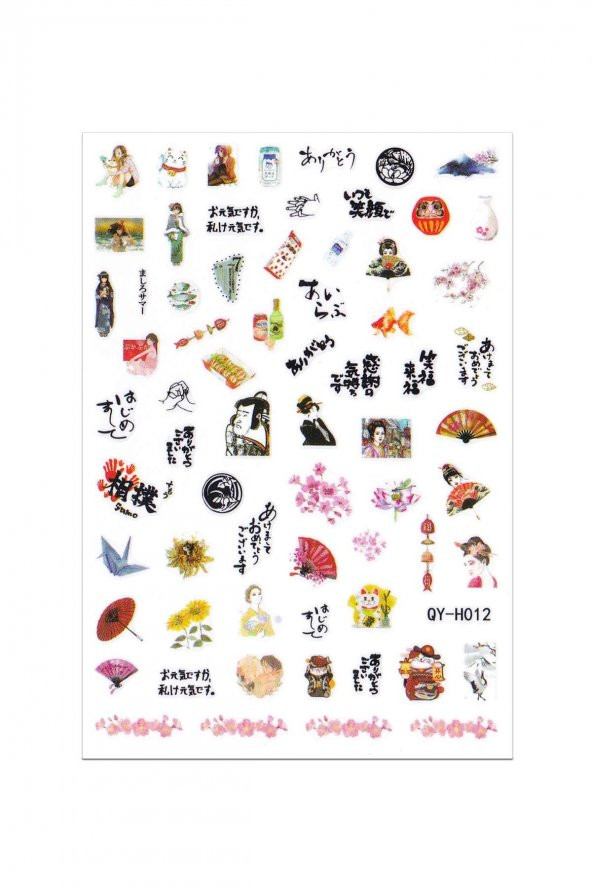 Maneki Neko Anime Kadın Tırnak Sticker Nail Art