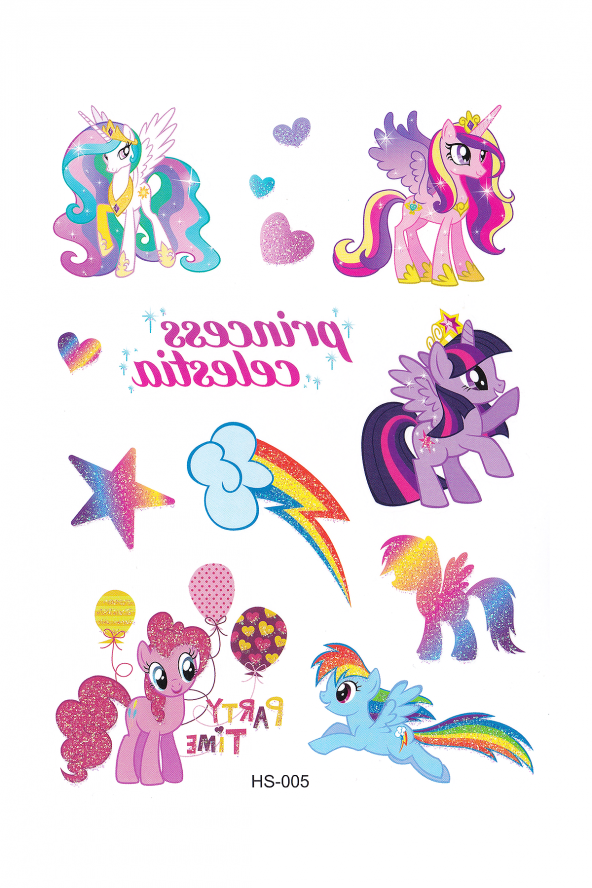Simli Dövme Serisi Celestia Pony Simli Çocuk Dövmesi - 1