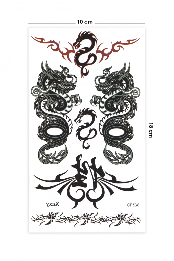 Tribal Ejderha Geçici Dövme Dragon Tattoo