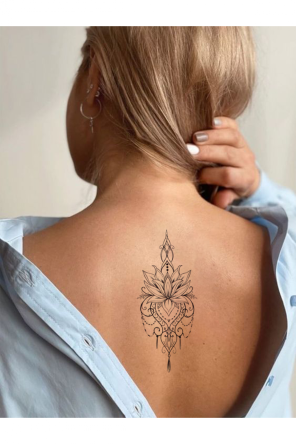 Exile Mandala Desenli Geçici Lotus Dövmesi