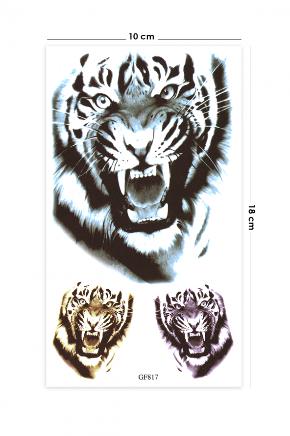 Gerçekçi Kaplan Dövmesi Unisex Tiger Tattoo