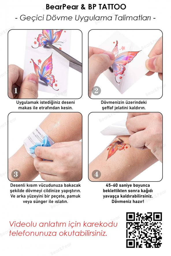 Yılan Kılıç ve Çiçek Dövmesi Unisex Tattoo - 2