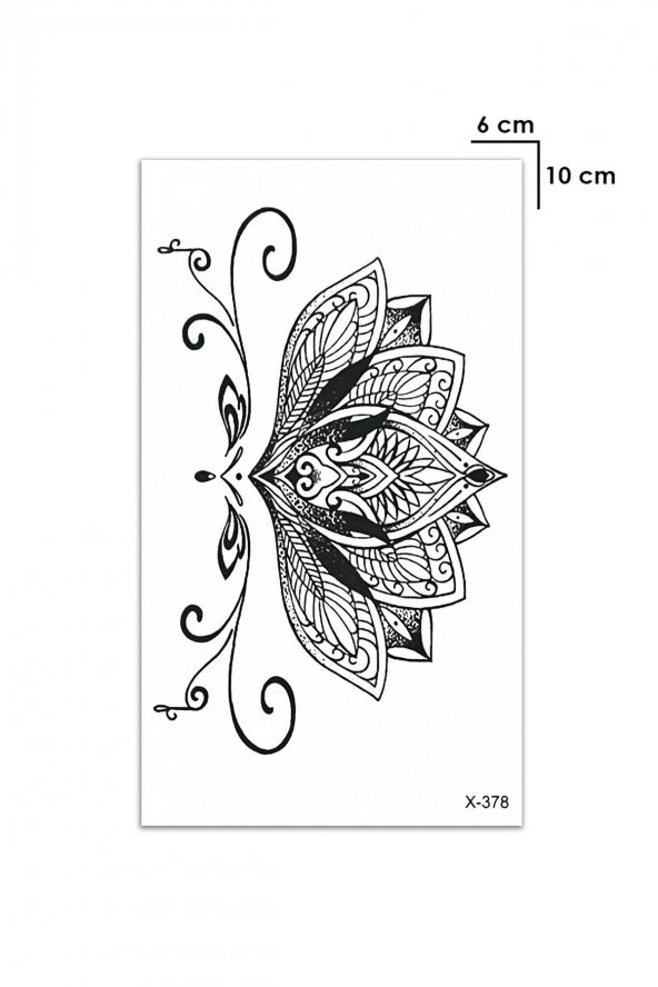 Hint Motifli Lotus Çiçeği Kalça Bel Geçici Dövme Tattoo - 2