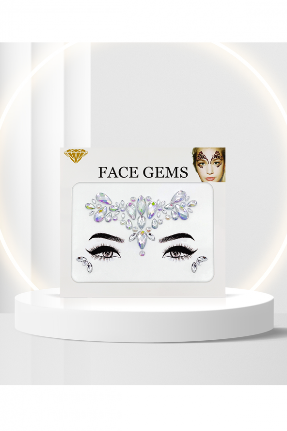 Damla Taşlı Holografik Kristal Yüz Taşı Face Gems