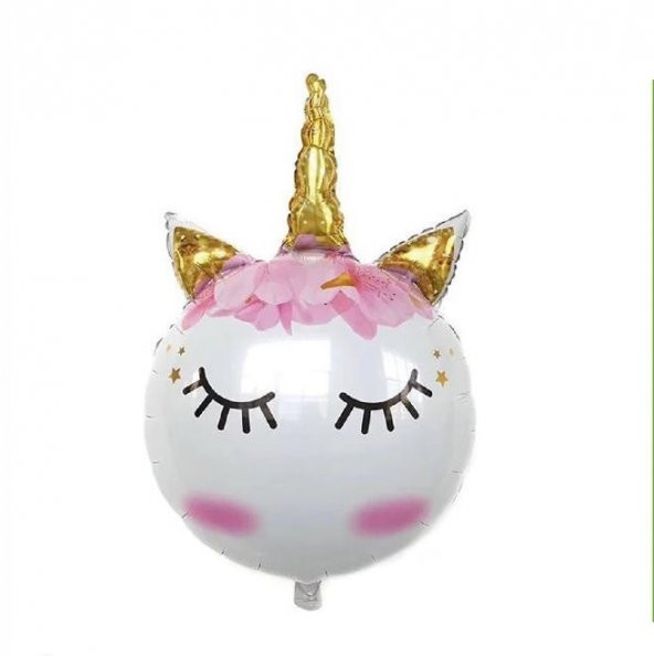 Gold Unicorn Eyelash Folyo Balon