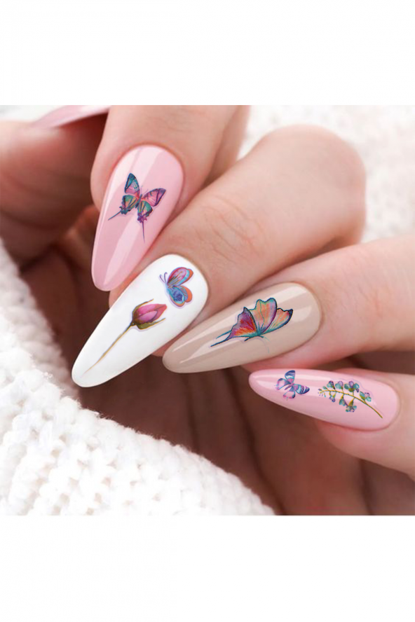 Lale Devri Kendinden Yapışkanlı Tırnak Dövmesi Nail Art Sticker