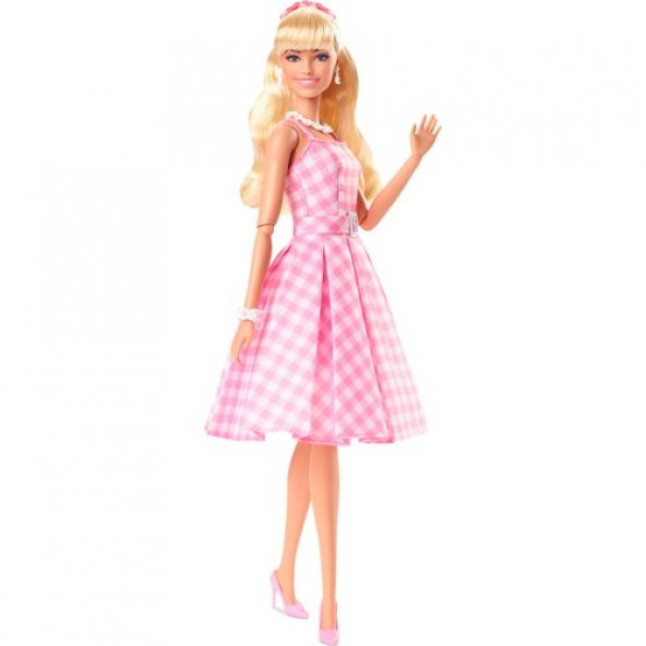 Barbie The Movie - Barbie Pembe Elbiseli Bebek HPJ96 Lisanslı Ürün - 3