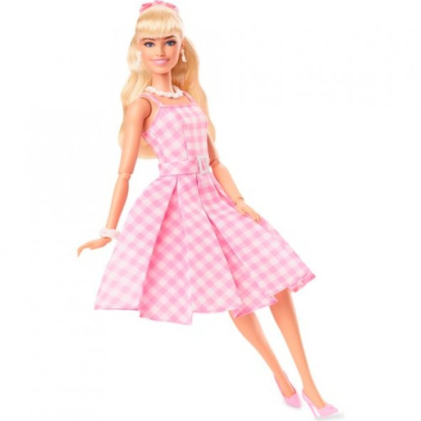 Barbie The Movie - Barbie Pembe Elbiseli Bebek HPJ96 Lisanslı Ürün - 4