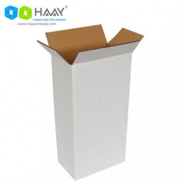HAAY AMBALAJ 14x8x27cm Tek Oluklu Koli - Beyaz (30 ADET) - 3