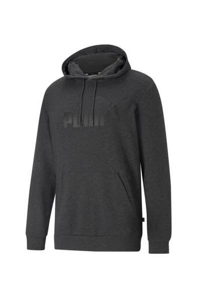 Puma ESS Big Logo Hoodie Erkek Sweatshirt Koyugriı S-XL