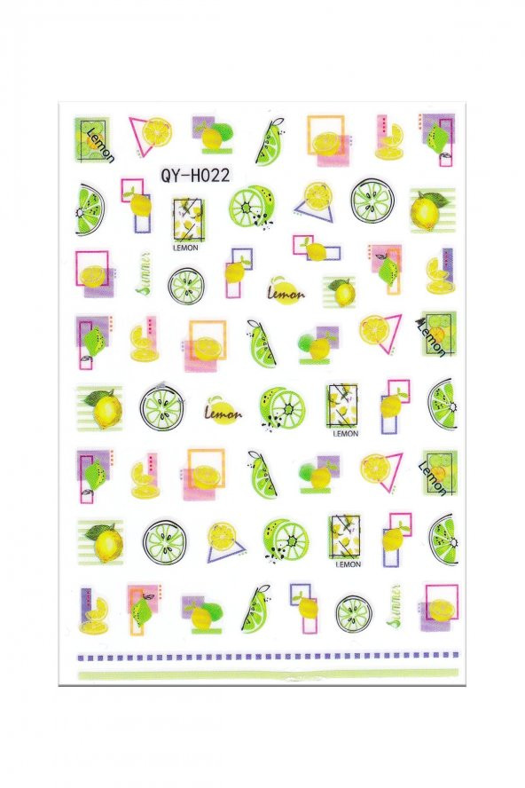 Lime Yazlık Figürler Kadın Tırnak Sticker
