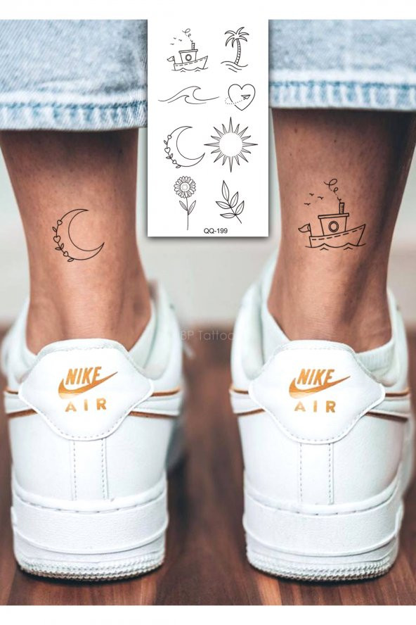 Minimalist Figürler Geçici Dövme