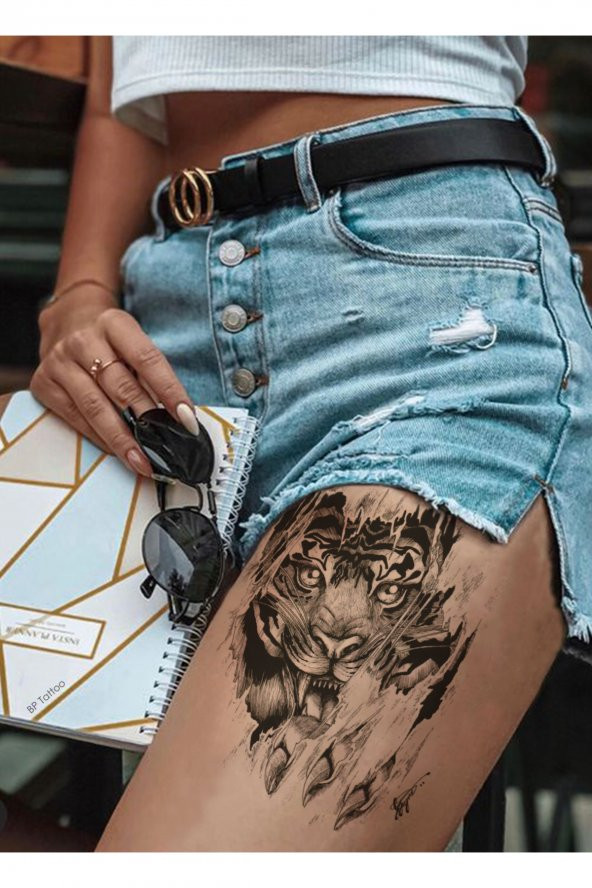 Kaplan Pençesi Tattoo Gerçek Dövme Görünümlü Geçici Dövme