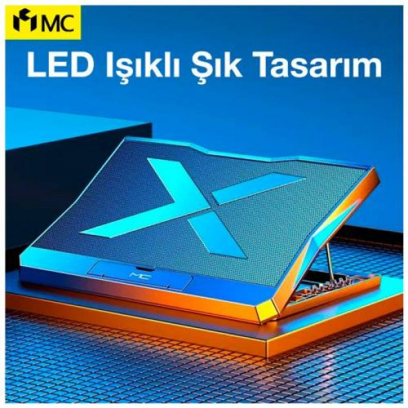 Polham Ultra Sessiz 6 Fanlı Laptop Soğutucu Stand, Led Işıklı Gaming Laptop Soğutucu 6 Kademeli - 2