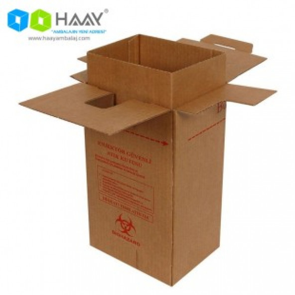 HAAY AMBALAJ 17x13x28,5cm Enjektör Güvenli Atık Kolisi Kraft (5 Adet)