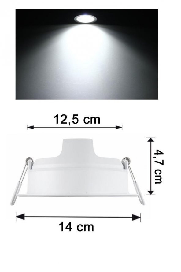 Philips Meson 12,5W Led Panel 6500K Beyaz - 12,5 cm Mağaza Spot Armatür - 3