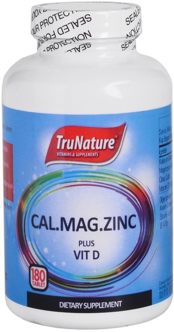 Trunature Kalsiyum Magnezyum Çinko D Vitamini 180 Tablet Calcium Magnesium Zinc Plus Vitamin D