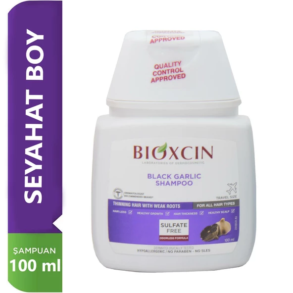 Bioxcin Saç Dökülmesine Karşı Siyah Sarımsak Şampuanı 100 ml Seyahat Boy