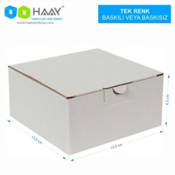 HAAY AMBALAJ 13,5x13,5x6,5cm Beyaz E-ticaret Kargo Kutusu (35 Adet) - 2
