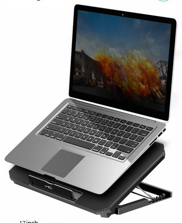 Coofbe Metal Bölmeli Profesyonel Laptop Soğutucu 2 USB Girişli Yükseklik Ayarlı Laptop Standı Soğutucu