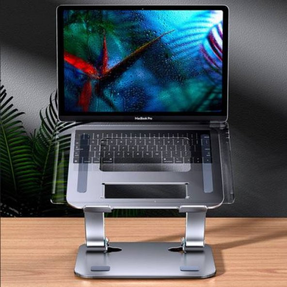 Coofbe Alüminyum Kaydırmaz Padli Katlanabilir Yükseklik Ayarlı Laptop Notebook Standı - 4