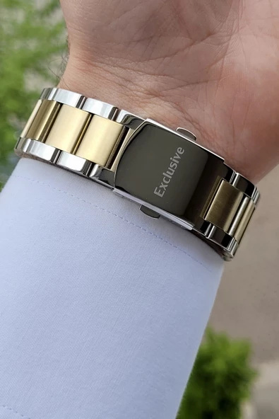 Daniel Klein DKISTE542 Gold Gümüş Göstergeleri Aktif Fonksiyonlu Erkek Kol Saati - Resim 5