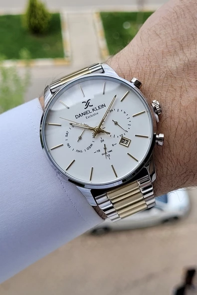Daniel Klein DKISTE542 Gold Gümüş Göstergeleri Aktif Fonksiyonlu Erkek Kol Saati ürün görseli 1