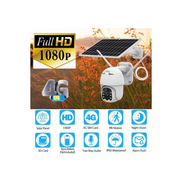 Sim Kartlı 4G Solar Güneş Enerjili 360 Hareketli  Dış Mekan İp Kamera - 9