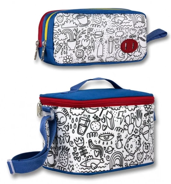 Ümit Çanta Boyanabilir İlkokul Beslenme Çantası ve Kalemlik Seti