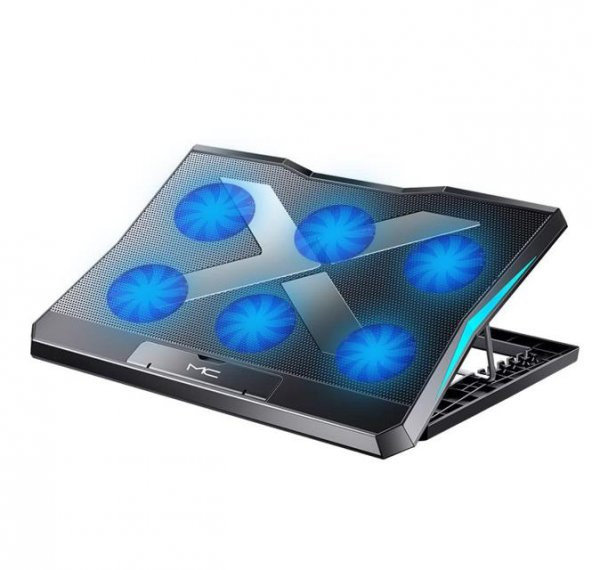 Coofbe Led Işıklı Ultra Sessiz 6 Adet Soğutma Fanlı Laptop Soğutucu Yükseklik Ayarlı Laptop Standı