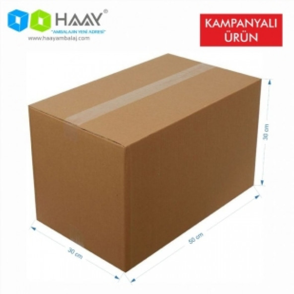 HAAY AMBALAJ 50x30x30 cm Çift Oluklu Koli (5 ADET) - Resim 2