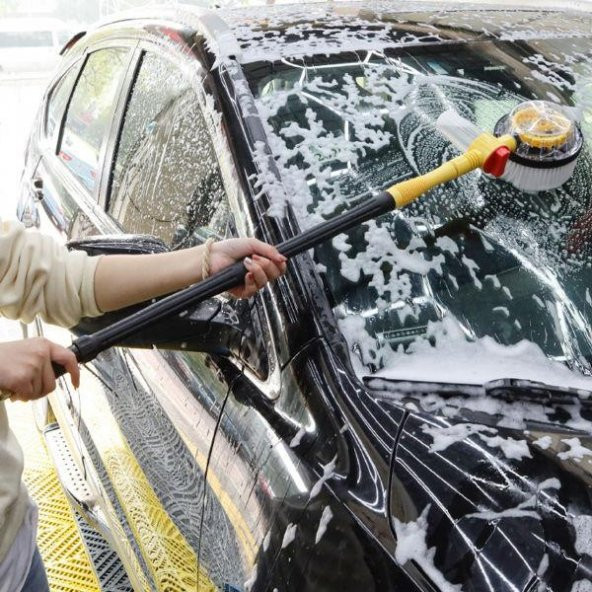 Polham Mikrofiber Araç Yıkama Fırçası, Otomatik Döner Başlı Sabunluk Setli Araç Yıkama Fırçası - 3