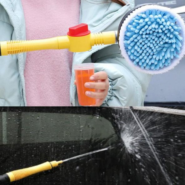 Polham Mikrofiber Araç Yıkama Fırçası, Otomatik Döner Başlı Sabunluk Setli Araç Yıkama Fırçası - 4