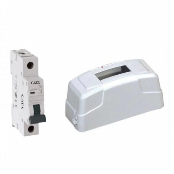 Cata CT-9181 Otomatik Sigorta C Tipi 1x 2 Amper Otomat + Tekli Siğorta Kutusu