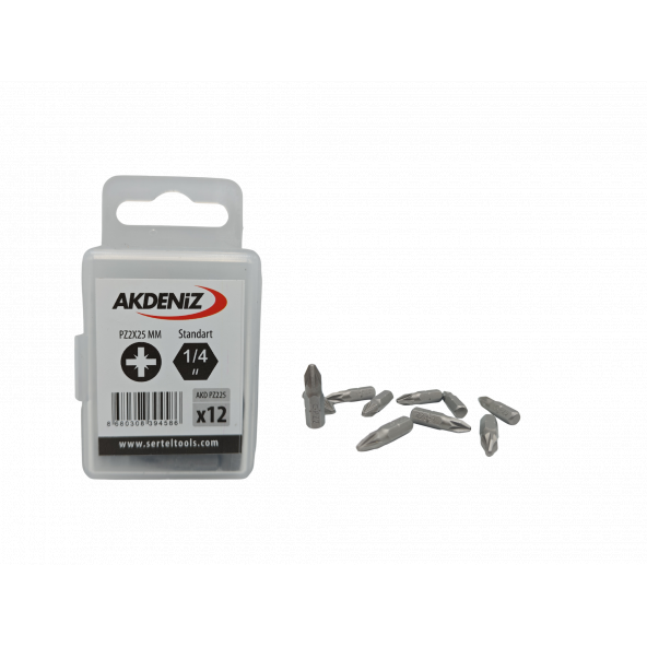 Akdeniz AKD/225 1/4 Yıldız Pz2x25 Mm 144 Adet Bits Uç