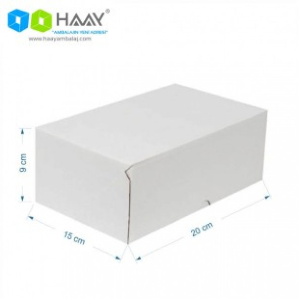HAAY AMBALAJ 20x15x9cm E-ticaret Kargo Kutusu Beyaz (25 Adet)