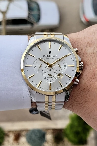 Daniel Klein DKISTE393 Gold Gümüş Renk iç Göstergeleri Aktif Fonksiyonlu 2 Yıl Garantili Erkek Kol Saati - Resim 2