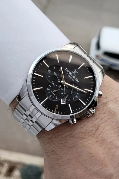 Daniel Klein DKISTE395 Fonksiyonları Aktif 2 Yıl Garantili Kadranı Siyah Kordonu Gümüş Renk Erkek Kol Saati - Resim 2