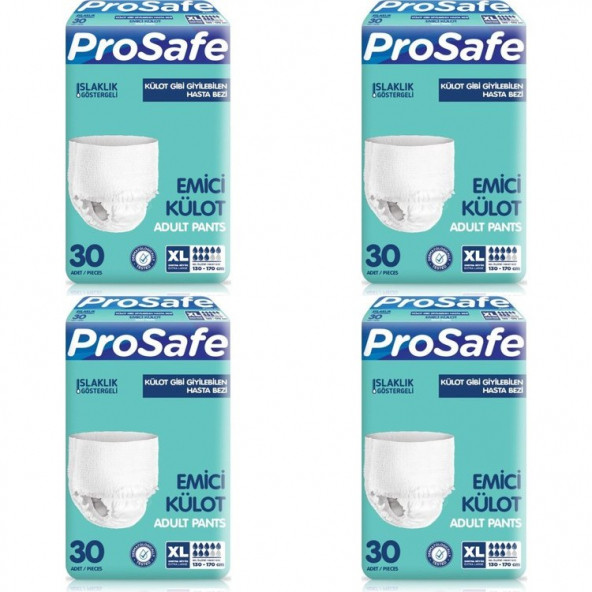 Prosafe Emici Külot Yetişkin Külotlu Hasta Bezi Ekstra Büyük Boy 30lu 4 Paket