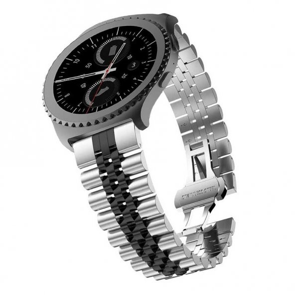 Huawei Watch GT 3 42mm Parlak Çift Renk Metal Kordon Krd-36 Saat Kayışı
