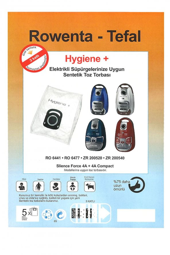 TEFAL Rowenta Hygiene Toz Torbası 5 Adet - 4