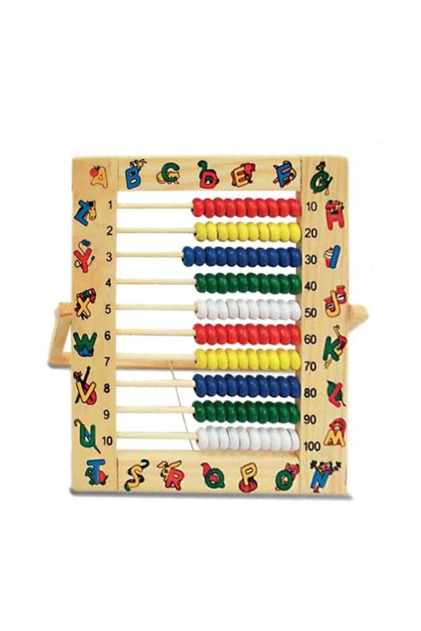 Ahşap Mishap 1 Adet Naturel Desenli Sayı Sayma Boncuğu Ahşap Abaküs Okul Öncesi 1. Sınıflar İçin - 2