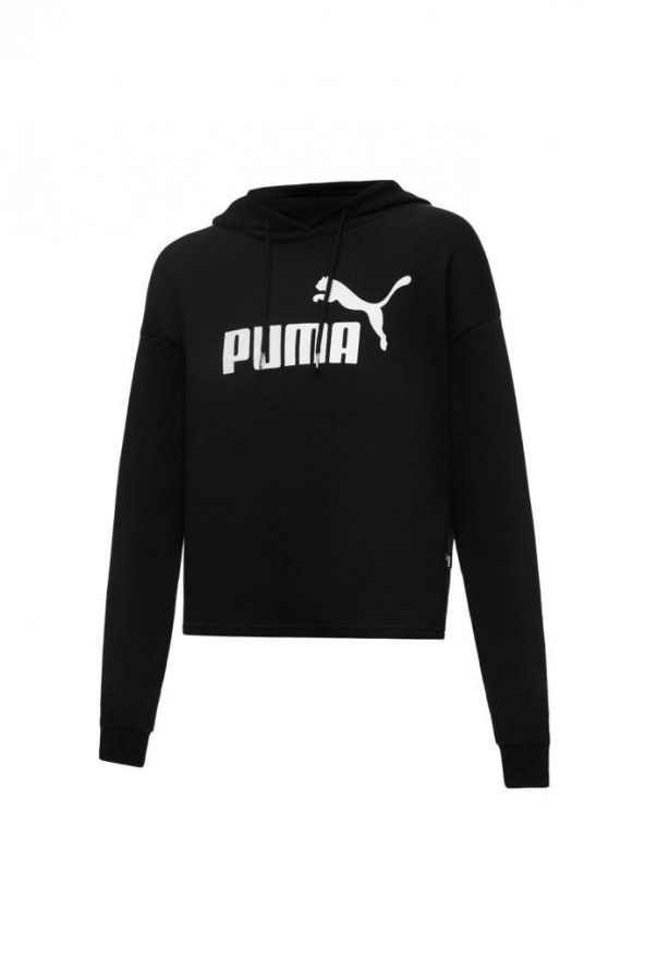 Puma ESS Cropped Logo Hoodie Kadın Sweatshirt Siyah XS-XL