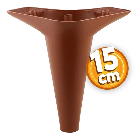 Aspen Lüks Mobilya Kanepe Koltuk Tv Ünitesi Baza Ayağı Ayakları 15 Cm Kahverengi Ayak (4 ADET) - Resim 2