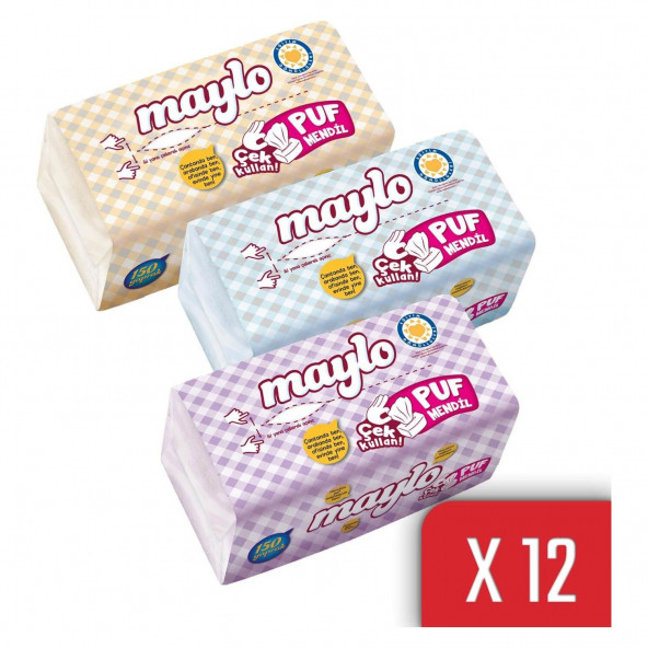 Maylo Puf Mendil 150 Yaprak 12 Li Paket